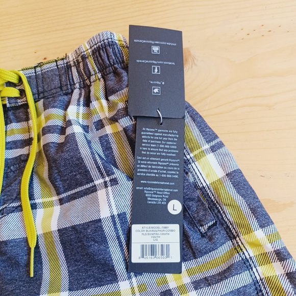 🎀 3/$30 NWT! Ripzone Boy's L Swim Trunks Grey/Green  (3748) - Picture 4 of 12